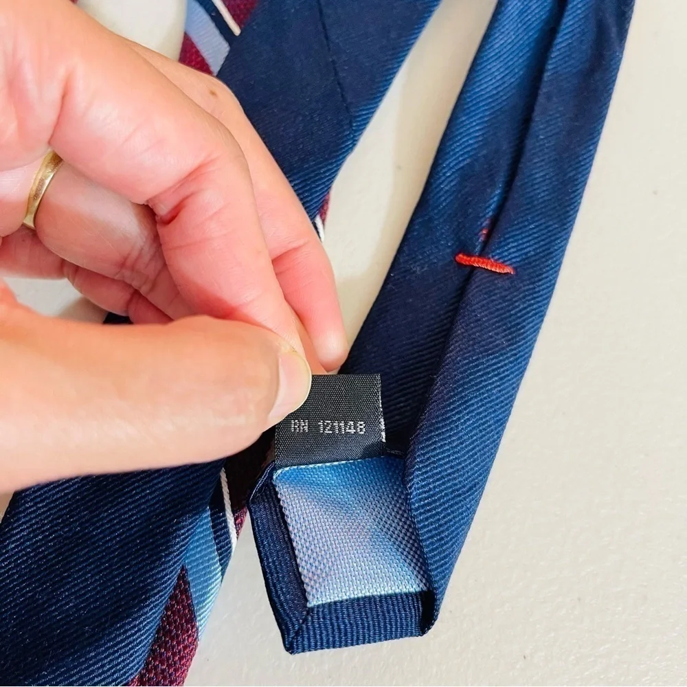 Tommy Hilfiger Textured Color Striped Silk Tie Career Formal